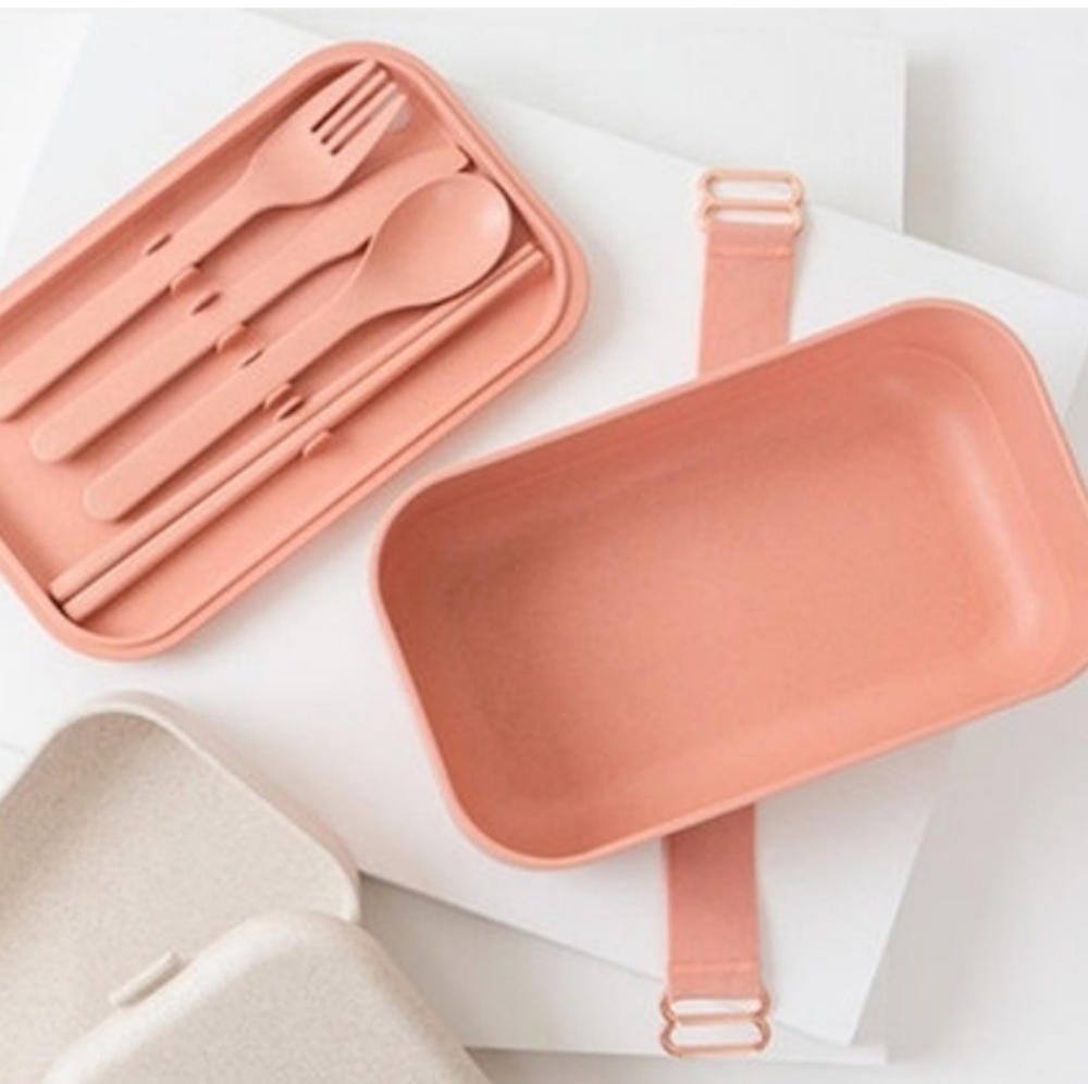 Our Place Layered Lunch Box with Clips + Utensils (2-Pack)